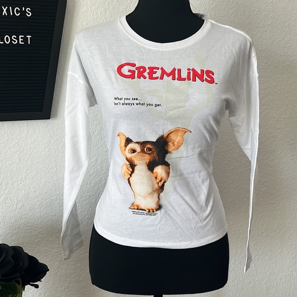 Gremlins Gizmo Long Sleeve Crop Top - Picture 2 of 8